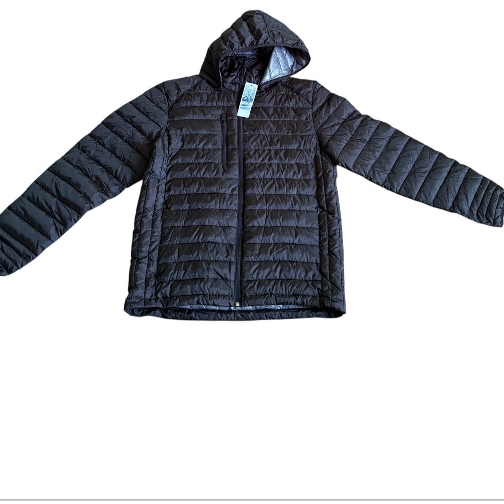 Fit Space Women’s Black Warm Winter Puffer Jacket with Removable Hood NWT  Large